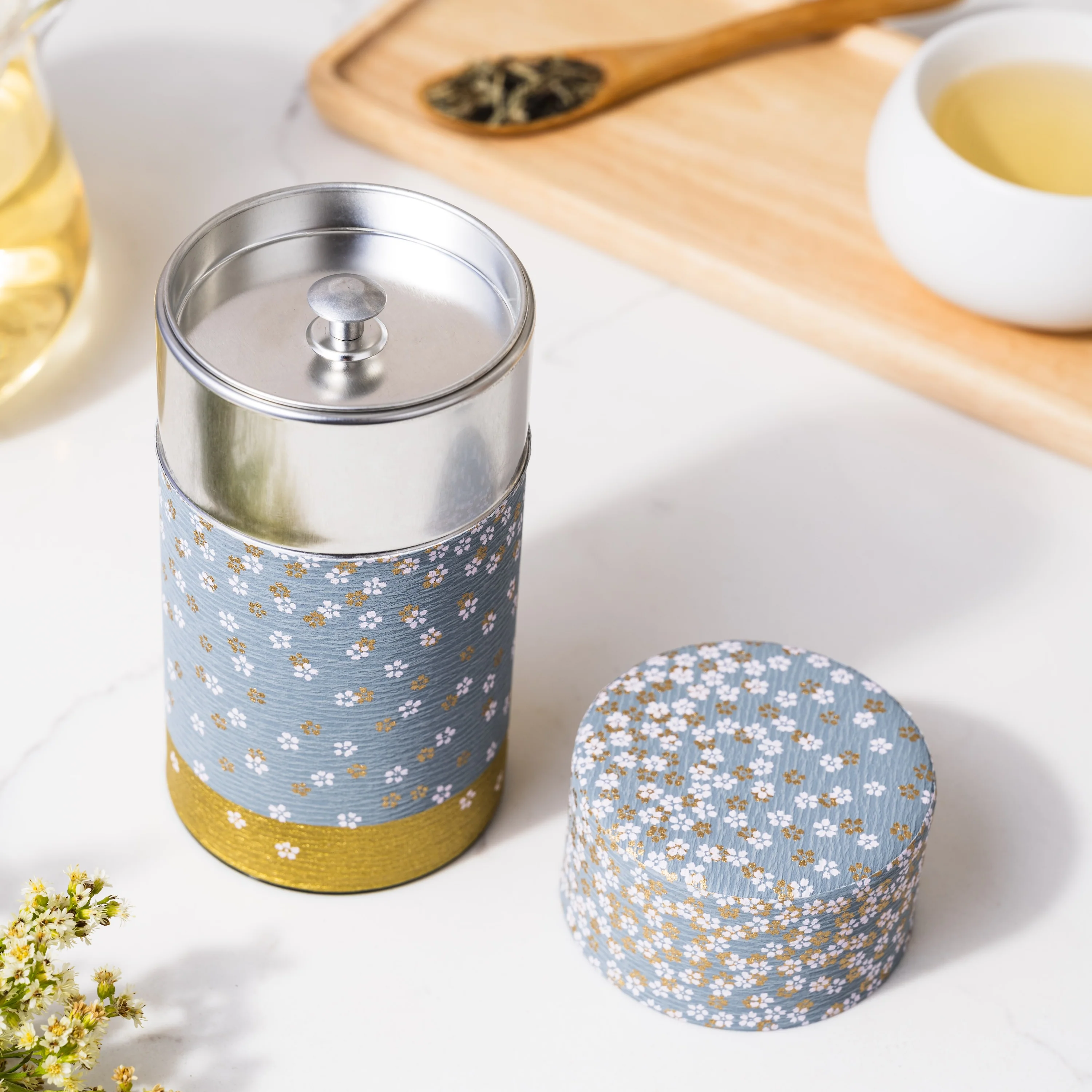 Japanese Tea Tin — Gold Sakura - Image 6